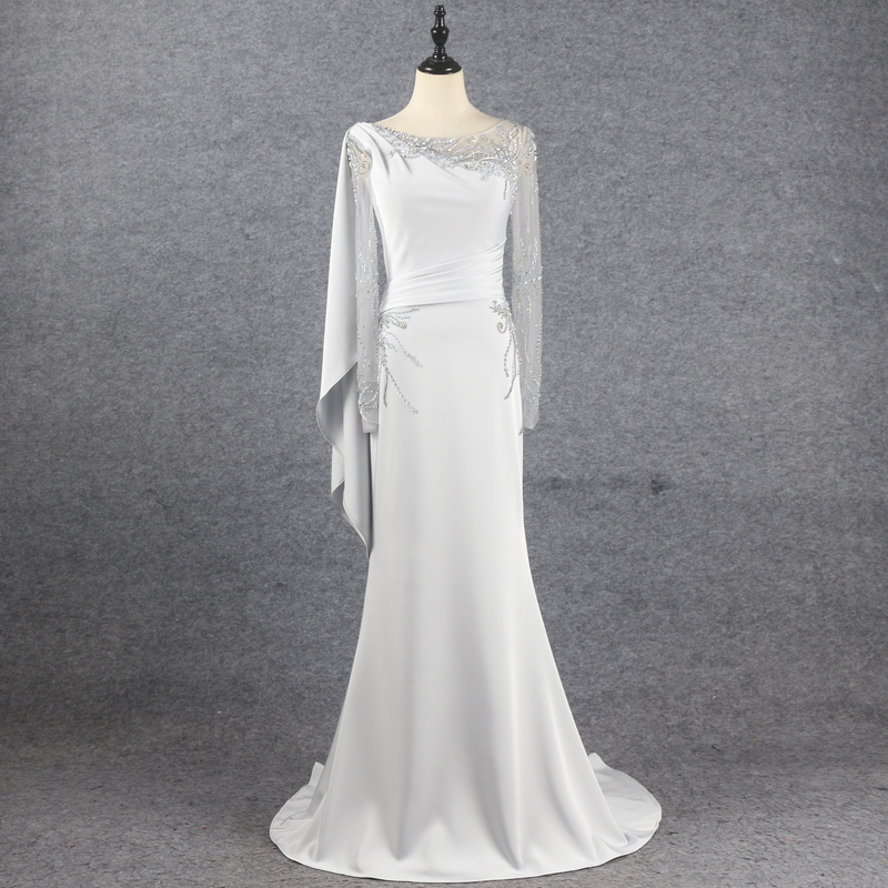 New Evening Dress with Long Sleeves, Elegant, Simple, Slimming, Luxurious, Long Dress for Hostess, Annual Meeting, Party Dress
