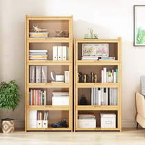 Bookcase shelf living room glass door bookshelf cabinet dust-proof flip door floor locker solid wood wall storage cabinet