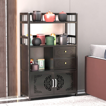 Bogu frame solid wood Chinese tea cabinet tea cabinet tea reception cabinet Tea table side tea shelf Tea shelving tea room shelving