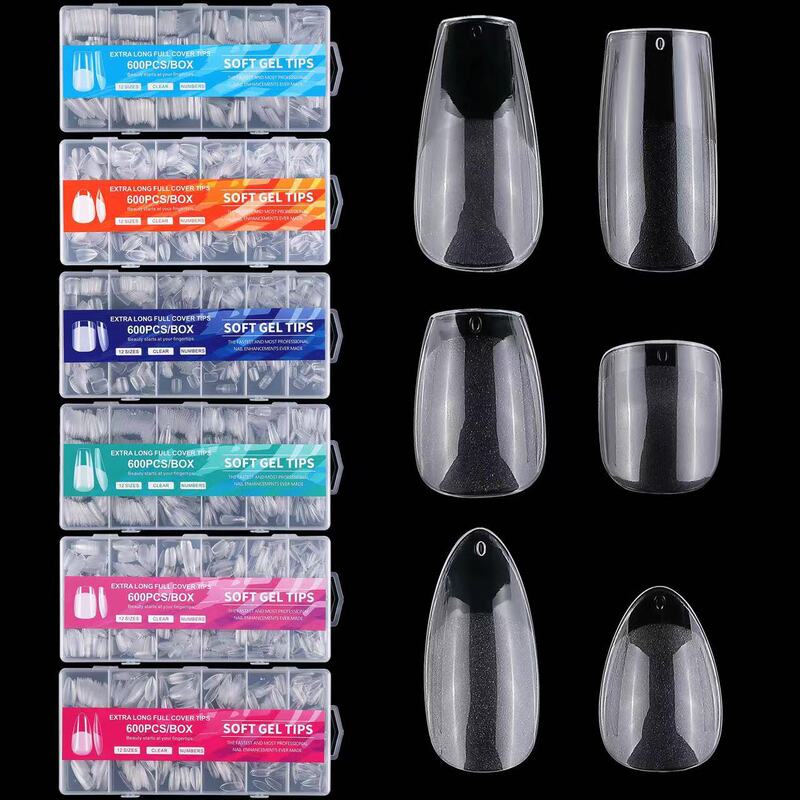 Nail Tips, No Filing Required, Thin Short and Long Styles, Semi-Matte, Traceless, Transparent Matte Fake Nail Tips, 600 Pieces Nail Tips, No Filing Required, Thin Short and Long Styles, Semi-Matte, Traceless, Transparent Matte Fake Nail Tips, 600 Pieces