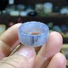 Hotan jade seed material blue and white card 19 large circle ring retro style ring jade ring cultural play beads running circle pendant