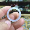 Hetian jade white jade seed material card 21 large ring ring with retro style play beads jade ring hanging ornament