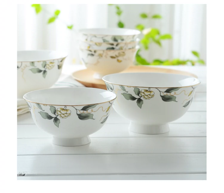 Bone China Ceramic Bone China Bowl 4,5 inch 5 inch Tall Bowl Rice Bowl Soup Bowl Congee Bowl Small Bowl Tall Bowl Anti-scald Tableware - Đồ ăn tối