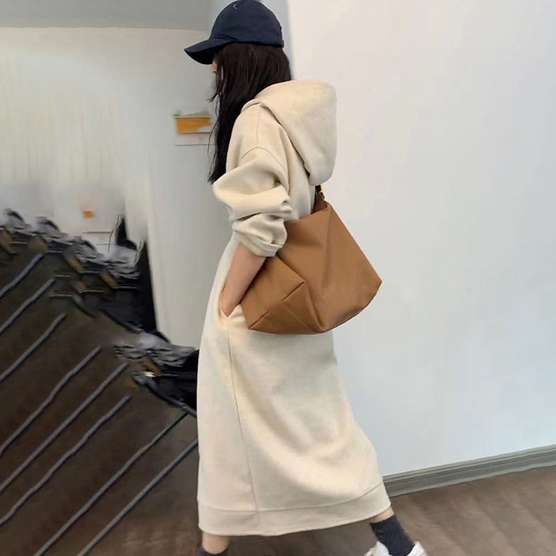 European Style Long Hooded Sweatshirt for Women, Thin Spring and Autumn 2026 New Popular Style, Autumn and Winter Fleece-Lined Thick Loose Jacket European Style Long Hooded Sweatshirt for Women, Thin Spring and Autumn 2026 New Popular Style, Autumn and Winter Fleece-Lined Thick Loose Jacket