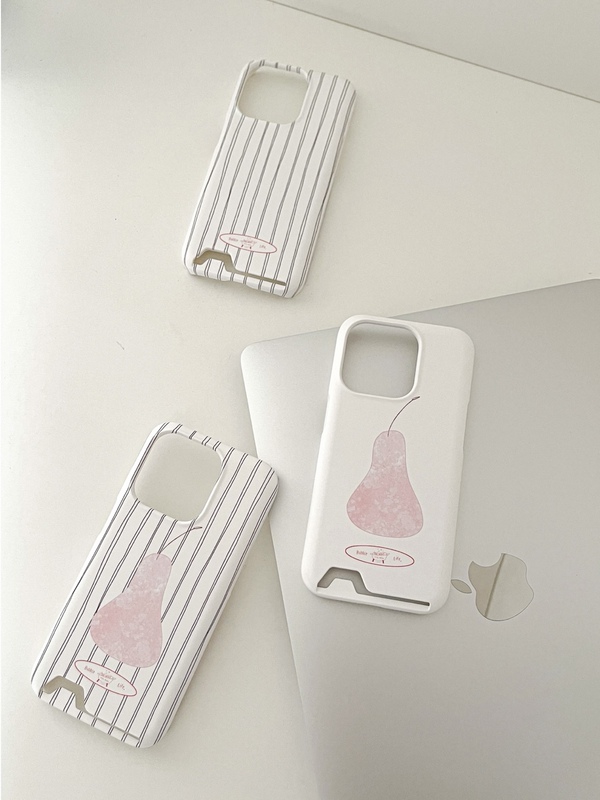 Bubble Life Salt-Based Peach Pear. ·*Card-Insert Phone Case ins Style Korean Imported Film Case