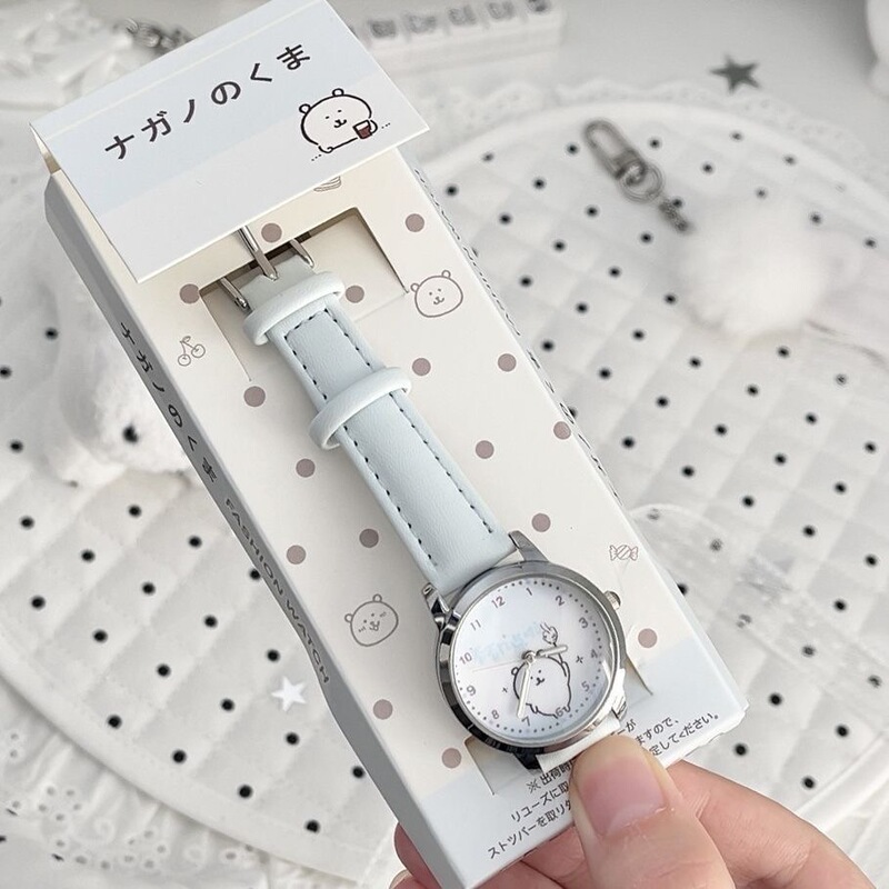 Self-Deprecating Bear Themed Watch for Girls, Suitable for Middle and High School Exams, Silent Student Cartoon Luminous Wristwatch, Quartz Watch, Birthday Gift