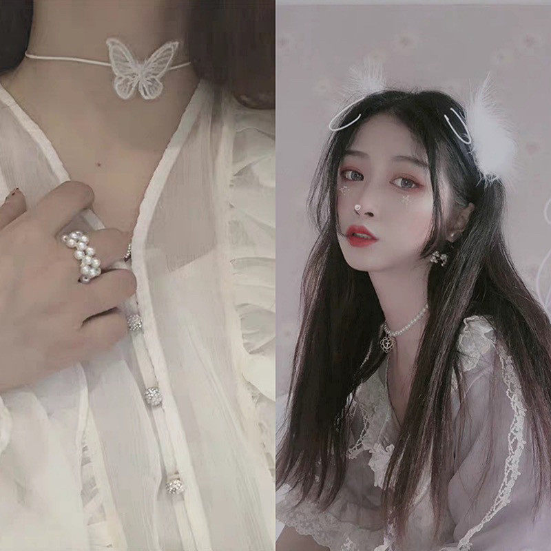 White double layer super fairy three-dimensional embroidery butterfly hairpin net red girl photo photo photo feather wedding dress fairy headwear