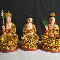Gilded Buddha Statue Gilded Avalokitesvara Bodhisattva Ksitigarbha God of Wealth Manjushri Medicine Master