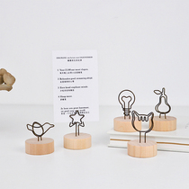 Retro wooden note clip creative message clip vertical photo clip desktop cute girl ins style decorative ornaments