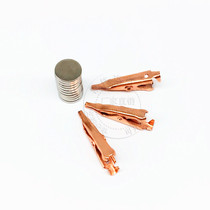  Pure copper flat mouth toothless test clip Copper test clip Small alligator clip sheath clip Low resistance clip Power clip