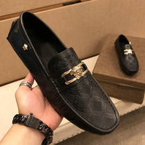 Embosse Medusa Bean shoes men 2021 new mens shoes tide summer breathable leather Joker mens casual leather shoes