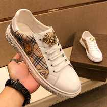 2021 spring and summer new Medusa printed small white shoes mens tide breathable casual leather shoes trend wild shoes