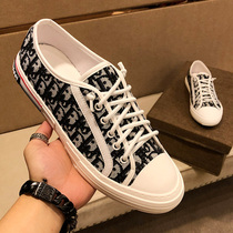 2021 New D Home printed white shoes mens Tide brand summer casual leather shoes mens sports soft bottom shoes