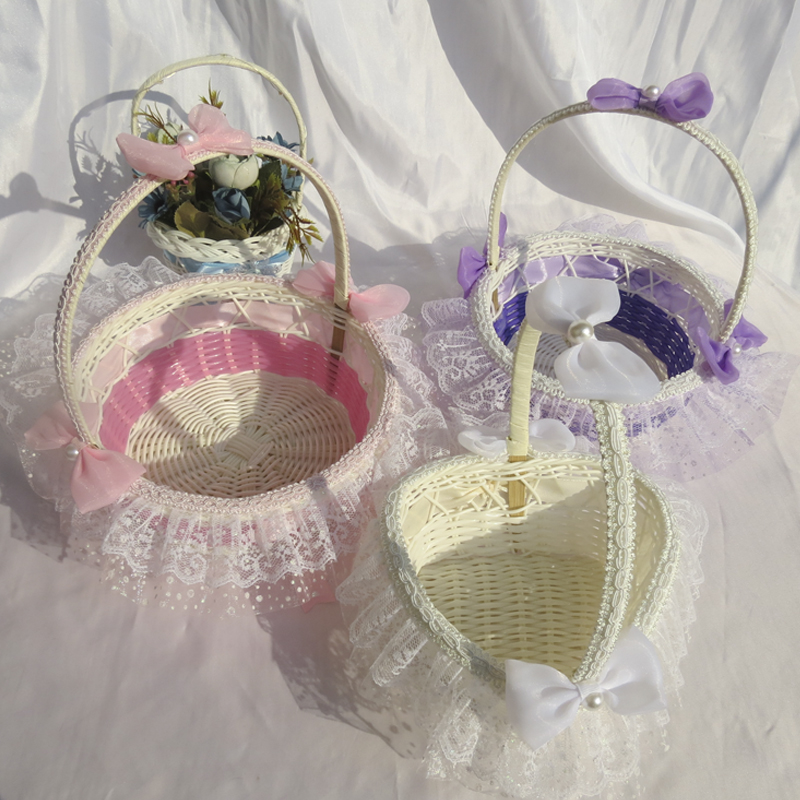 Flower Boy Flowers Basket Wedding Supplies Creative Flower Baskets Nets Red Flowers Basket Decorations Home Tabletop Pendulum Fake Flowers Emulation Flowers