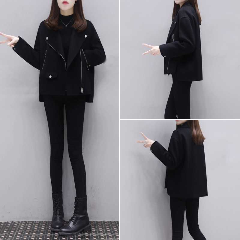 Double-sided short cashmere, spring autumn woolen coat, jacket, 2023 years, suitable for teen