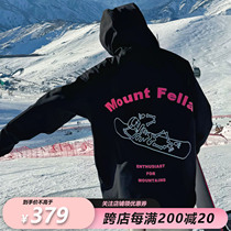 Mount Fella 3L防水加绒滑雪卫衣艺术家涂鸦印花男女滑雪卫衣