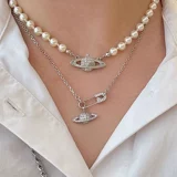 Ожерелье из жемчуга, цепочка до ключиц, легкий роскошный стиль