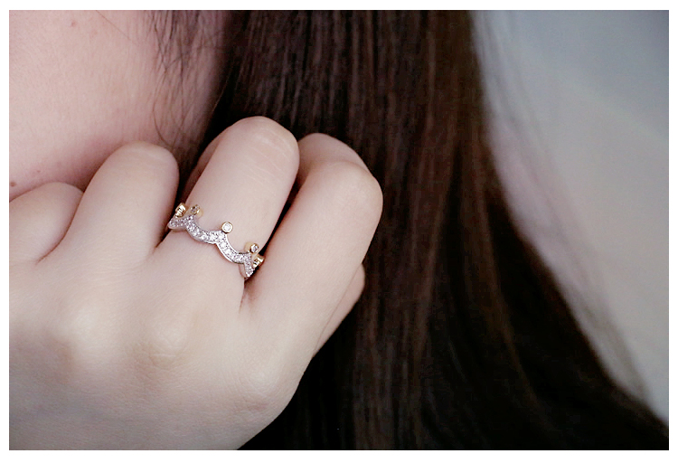 S925 sterling bạc vương miện kim cương nhẫn Baroque dập nổi ánh sáng cổ điển sang trọng vương miện zircon nhẫn nhẫn lông voi nam