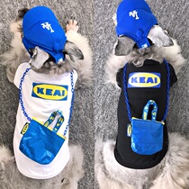 Cute Dog Self-Backpack Pet Clothing Pooch Summer Teddy Fou Than Panda Little Can Love Thin Sunscreen T-shirt