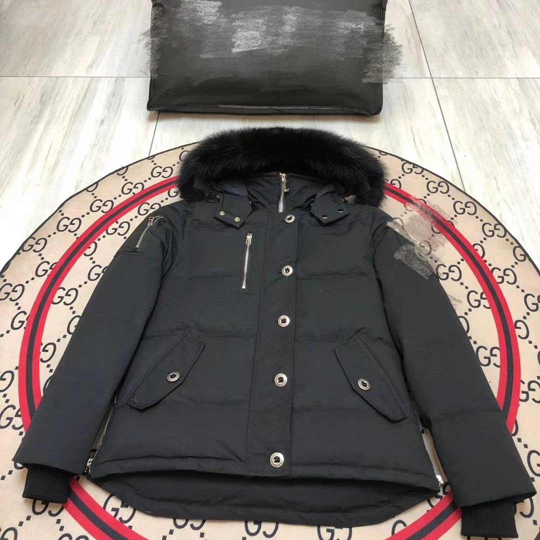 Winter Fox Fur Hooded 3Q Down Jacket Women Palm Moose 5