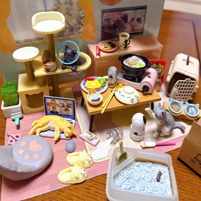 Rement Figure Cat's Daily Blind Box Miniature Life Scene Food Toy Artificial Collection Cat House Doll Ornaments Rement Figure Cat's Daily Blind Box Miniature Life Scene Food Toy Artificial Collection Cat House Doll Ornaments