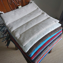 Day-style thin cushion pure color chair cushion Soft bag chair cushion Season Breathable Cotton Linen Mat minimalist student mat Foldable