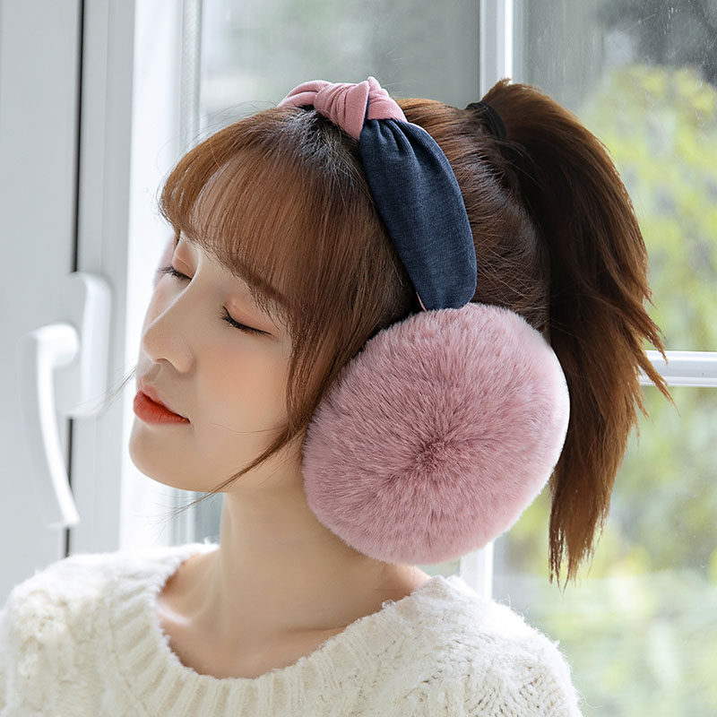Warm ear cups female winter cute student Korean version ear cover winter cycling ear pack ear cap ear warmer color patch