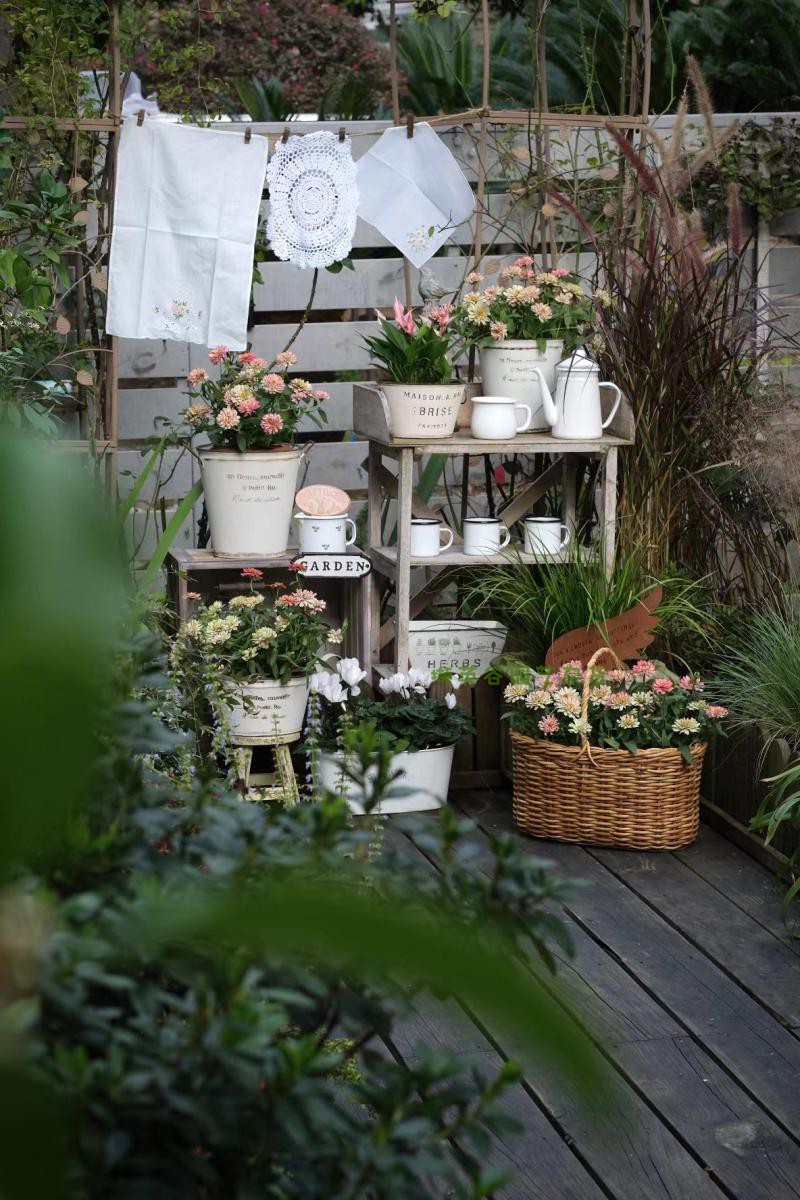 Outdoor garden art grocery table solid wood rack old display flower stand courtyard sundries table patio furniture succulent