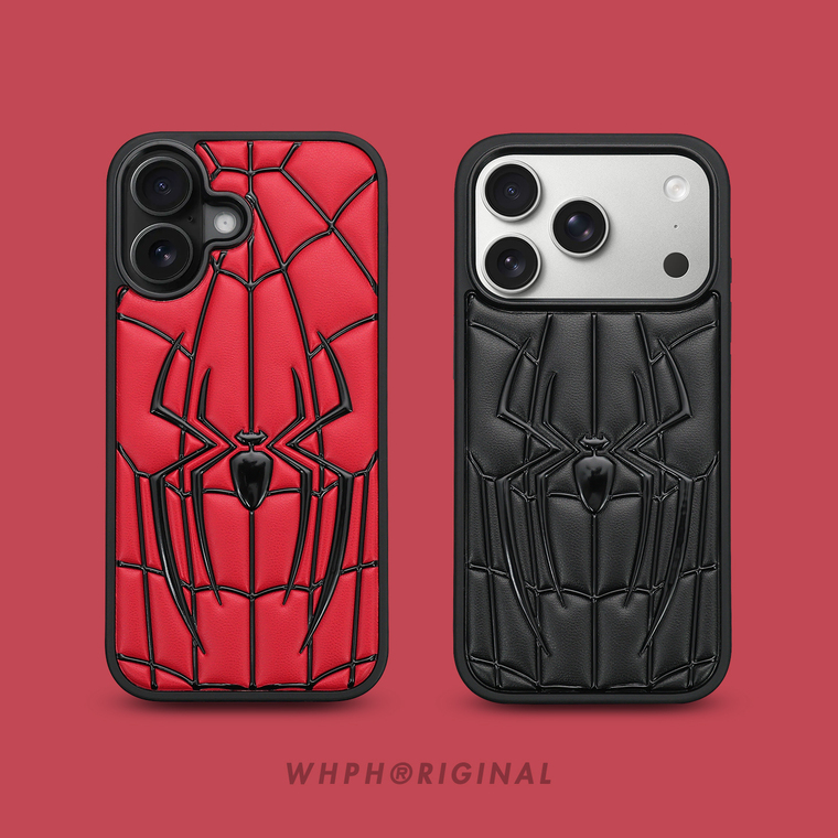 Spiderman Web Faux Leather Stitch iPhone Case