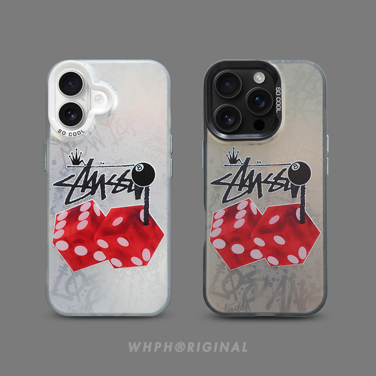 Stussy Red Dice Black 8-Ball Graffiti iPhone Case