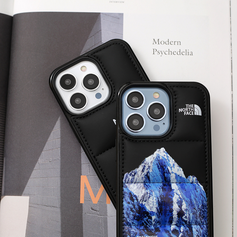 The North Face New Puffy Puffer Down Jacket Snow Mountain Illustration 14, 13, 12 iPhone Case