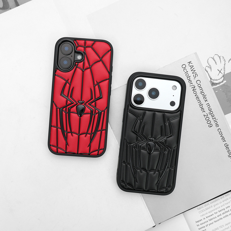 Spiderman Web Faux Leather Stitch iPhone Case
