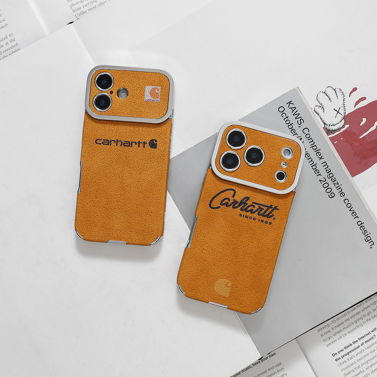Carhartt Textured Orange Leather iPhone Case