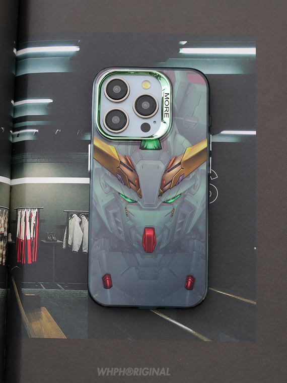Reflective Electroplated Gundam Anime MagSafe 15, 14, 13, 12, 11 iPhone Case