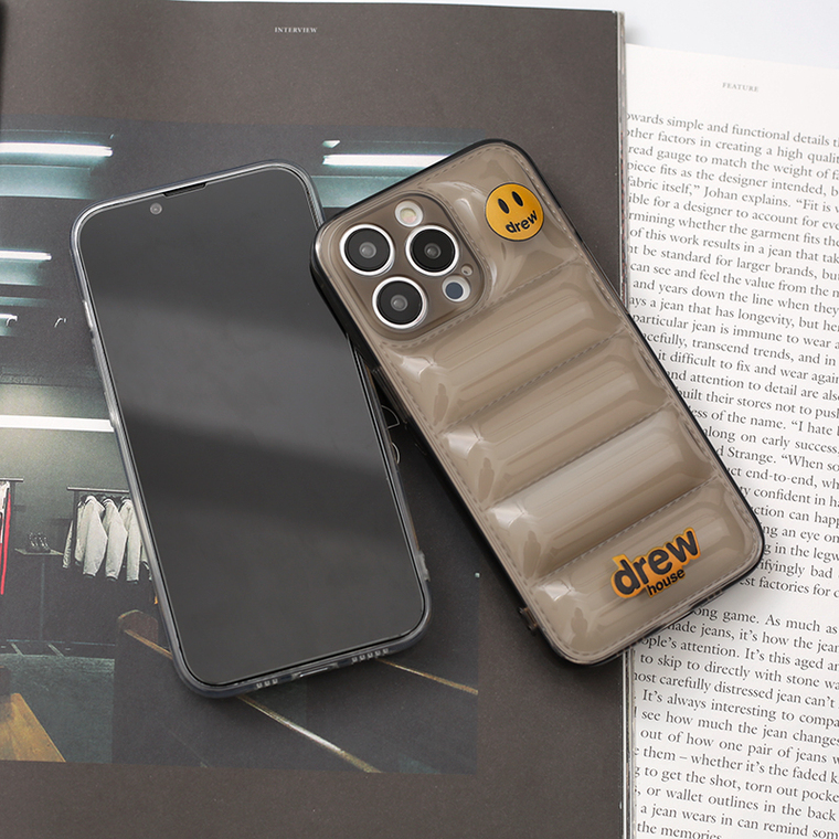 Drew Puffy Puffer Down Jacket Style New Transparent Clear Silicone TPU 14, 13, 12 iPhone Case