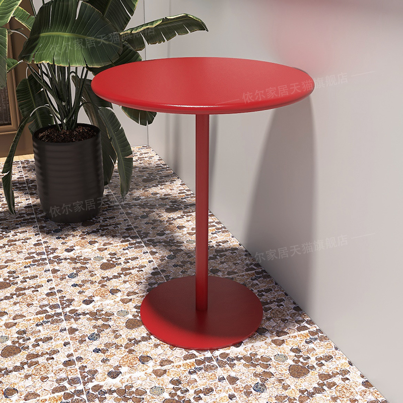 Modern Minimalist Milk Tea Shop Bar Counter Small Round Table Trendy Dining Table Café Meeting Reception Bar Outdoor