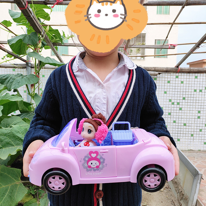 Girl princess car toy convertible beetle toy car pink doll play house wine 3-4 years old 5 baby