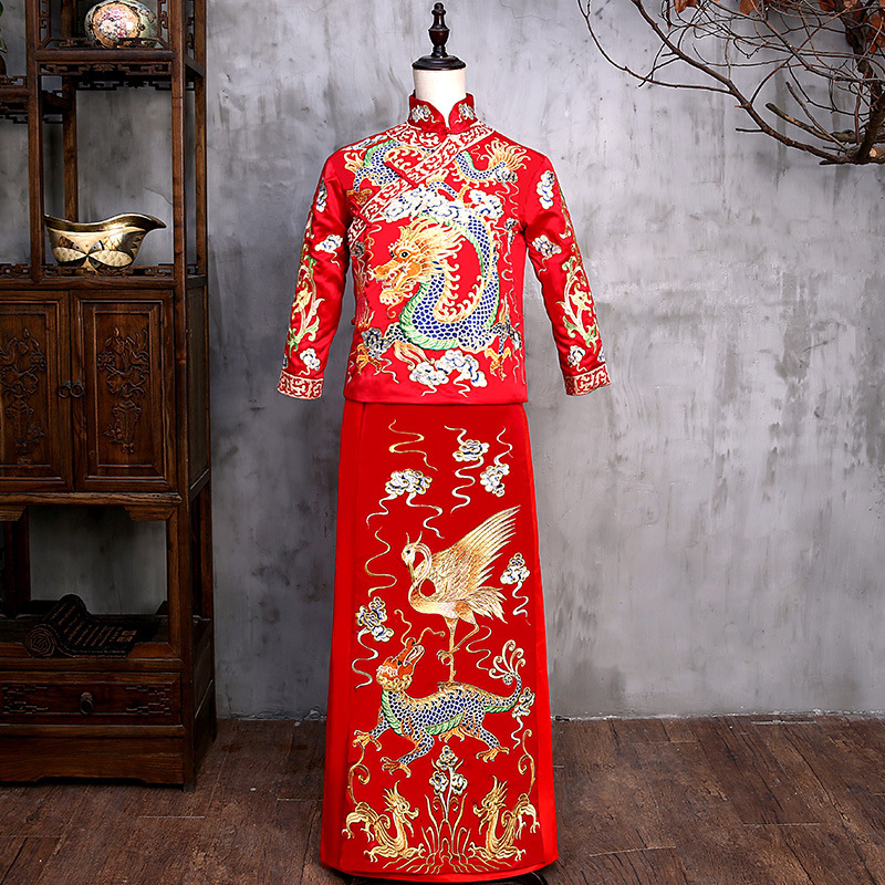 Men Wedding Dress Suit Groom Chinese Dress Dragon and Phoenix Wear Trend Chinese Style Men&aposs Dress Tang Dynasty Traditional Chinese Clothing