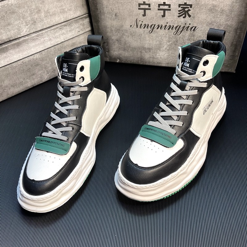 Men's shoes 2022 New trends Spring high cylinder shoes Han version 100 lapped thick bottom sports casual men little white tide shoes