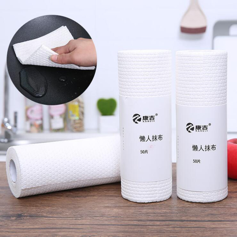 Kitchen household is not easy to stick to oil Dish towel lazy rag Disposable cleaning paper non-woven cloth household dry and wet dual-use