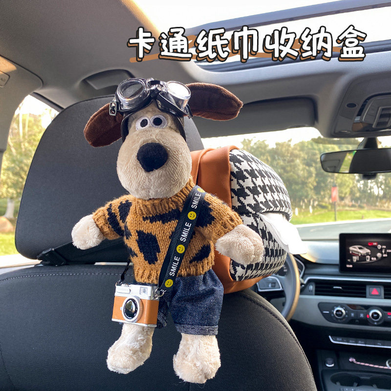 Car tissue box car interior hanging creative cute car storage napkin pumping paper box high-end decorations