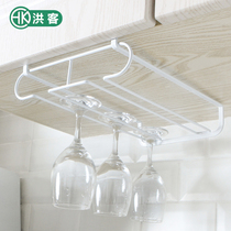 Hongke door back type high foot cup holder nail-free wine glass storage rack high foot hanging cup holder wine glass suspension rack