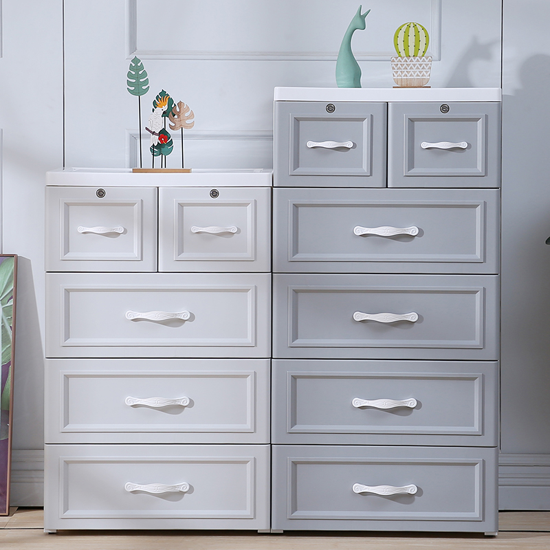 Hongjia European-style plastic cabinet drawer storage cabinet children's finishing cabinet baby wardrobe thick storage cabinet chest of drawers