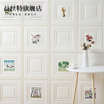 3d three-dimensional wall sticker wallpaper self-adhesive Nordic style living room TV background wall storefront decoration bedroom foam wallpaper