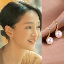 925 pure silver Zhou Xun Pearl Earrings Woman 2023 New wave small crowd light extravagant design Sensation Ear Accessories