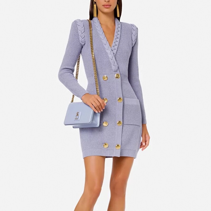 Effie Balmain French Hepburn Style Dress with Intricate Twist Knit, Three-Dimensional Embellishments, Waist-Cinching, Cross-Border Spring and Autumn Effie Balmain French Hepburn Style Dress with Intricate Twist Knit, Three-Dimensional Embellishments, Waist-Cinching, Cross-Border Spring and Autumn