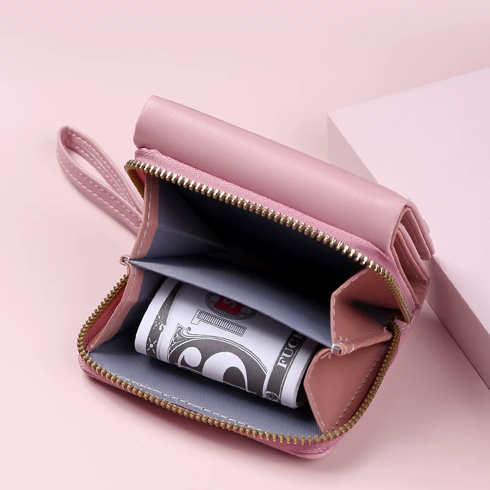 short fashionable wallet, shoulder bag, polyurethane card holder