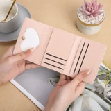 Милый складной короткий бумажник, полиуретановая маленькая клубника, кошелек, новая коллекция, в корейском стиле