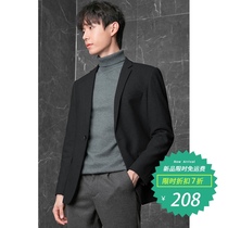  Casual suit mens jacket Korean version of the trend handsome woolen thick small suit single-piece top autumn trend