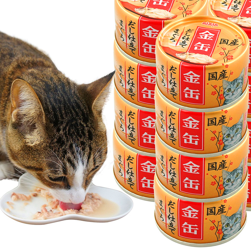 Japan's Aixia Pet Cat Chicken, Tuna, and Bonito Soup Can 70g